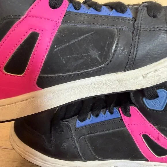 DC shoes girls rebound size 4 youth sneakers pink black blue - Picture 6 of 9